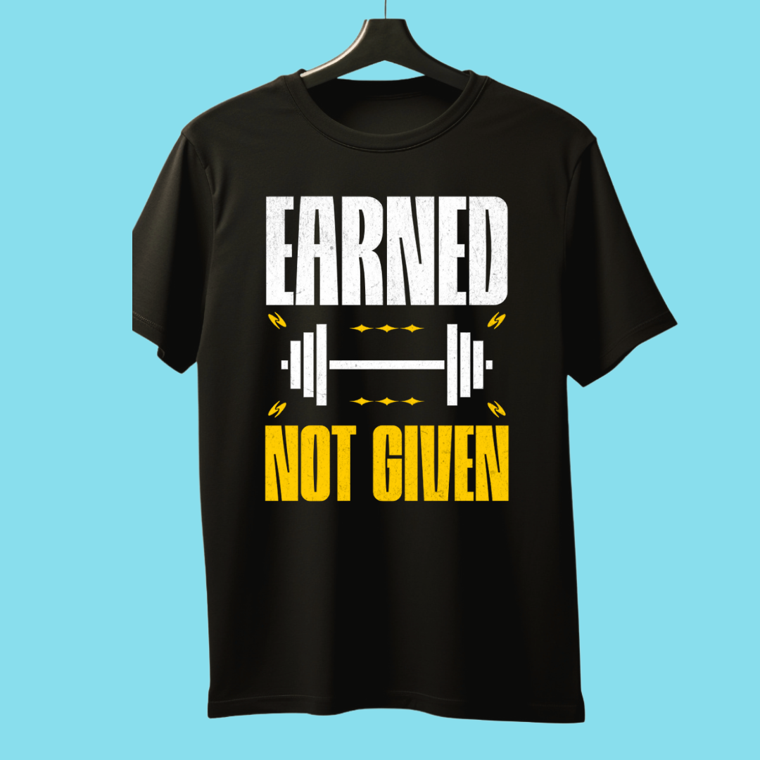 Earned Not Given Men's Graphic Printed Oversized T-shirt