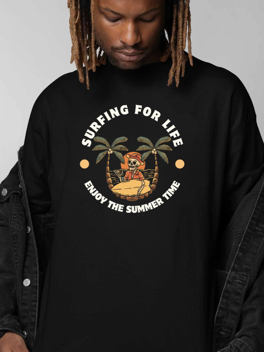 Surfing For Life Oversized Graphic t shirt