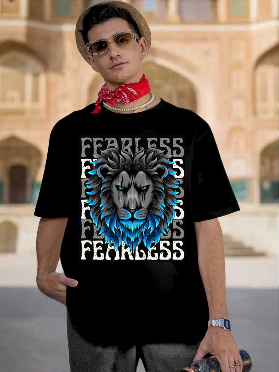 Fearless Loin Oversized Graphic t shirt