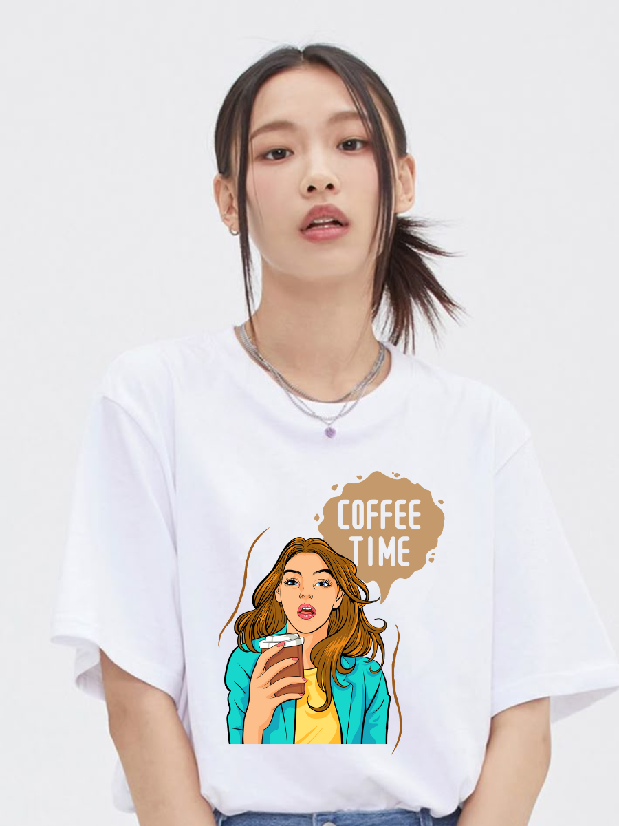 Coffee Time Oversized Graphic t shirt