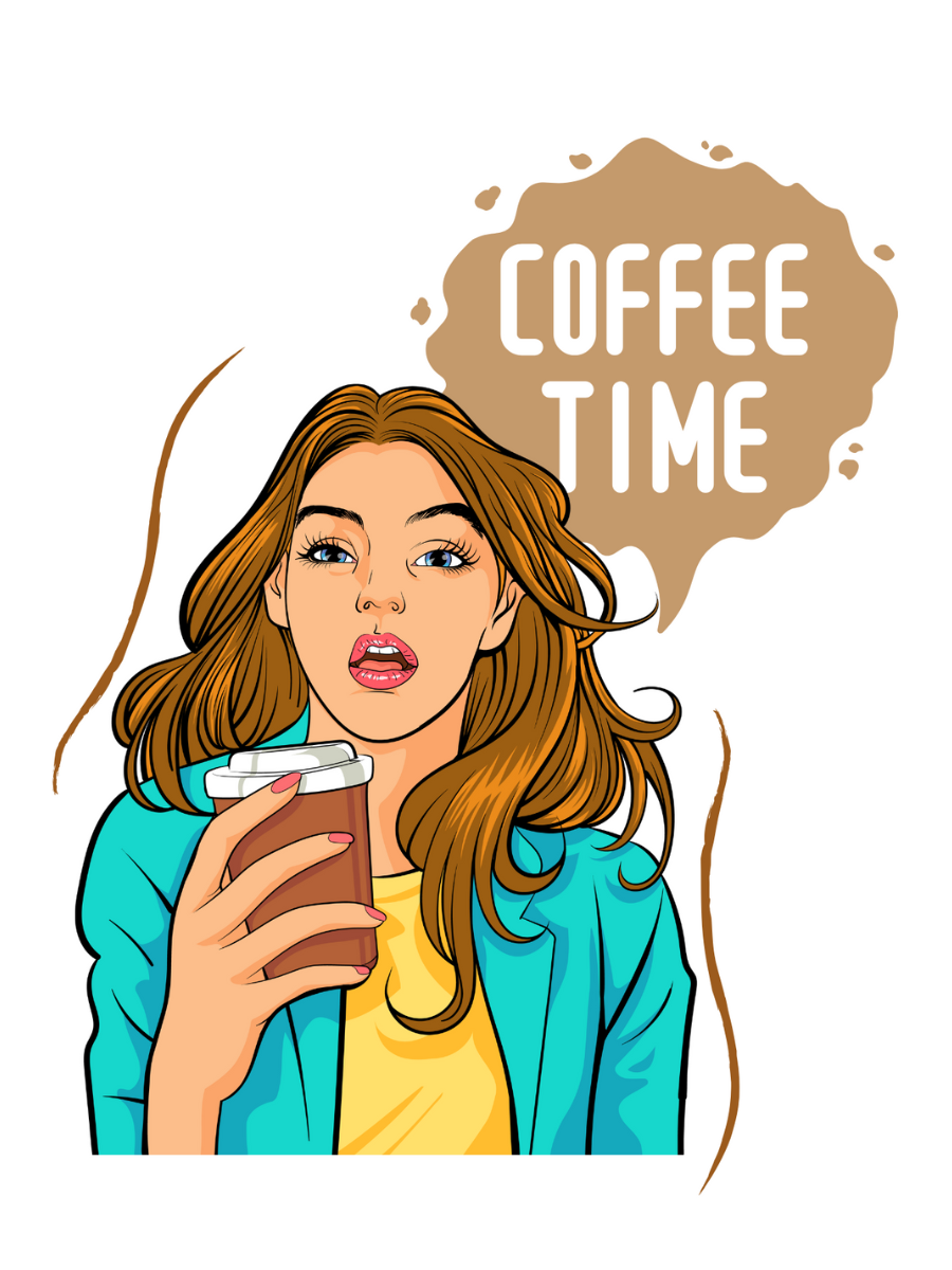 Coffee Time Oversized Graphic t shirt