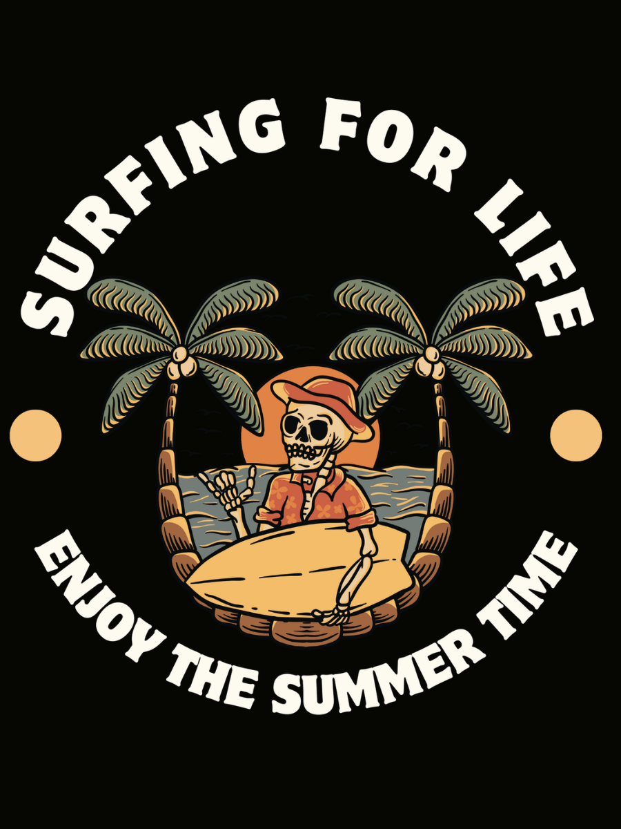 Surfing For Life Oversized Graphic t shirt
