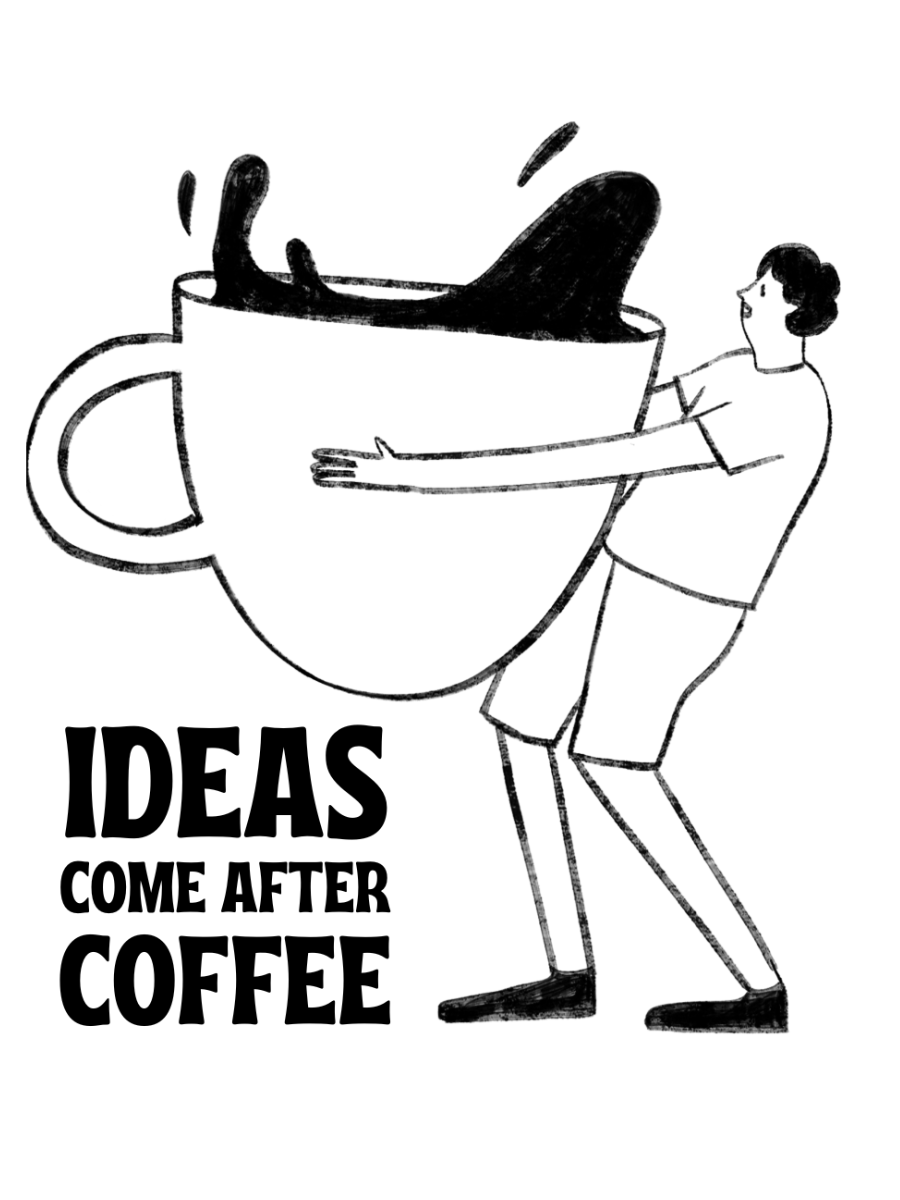 Ideas Come After Coffee Oversized Graphic t shirt