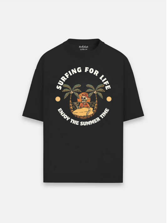 Surfing For Life Oversized Graphic t shirt