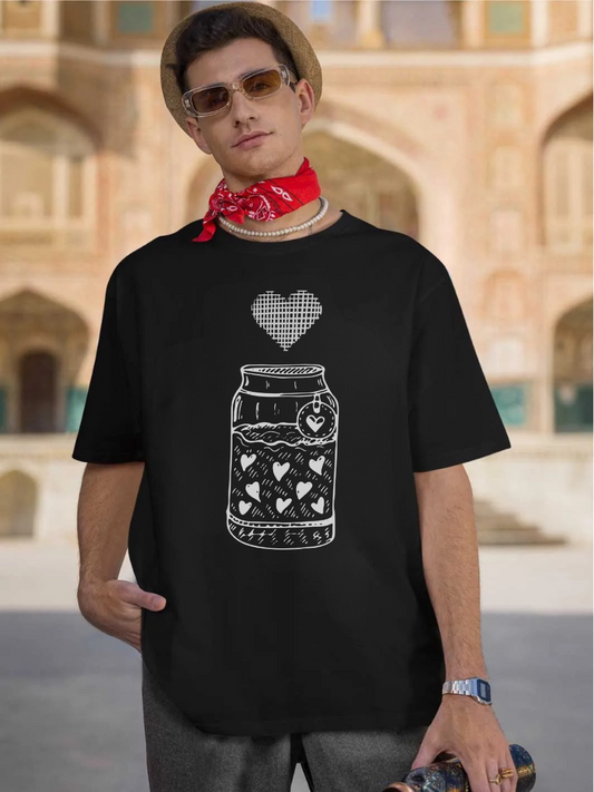 Heart can Oversized Graphic t shirt