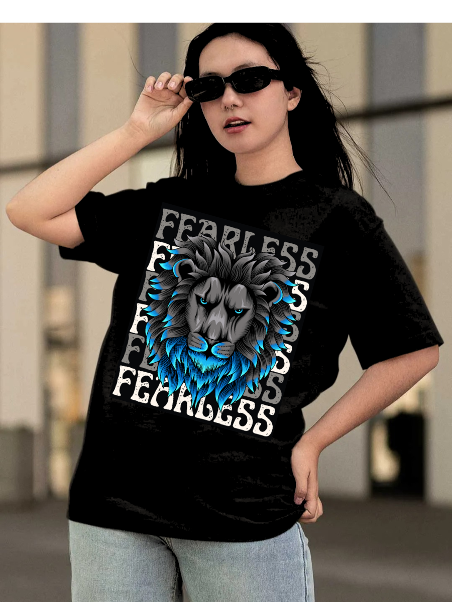 Fearless Loin Oversized Graphic t shirt