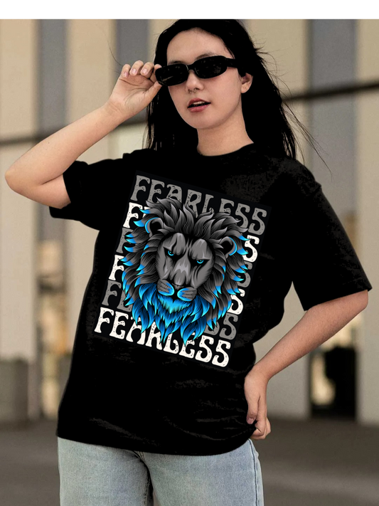 Fearless Loin Oversized Graphic t shirt