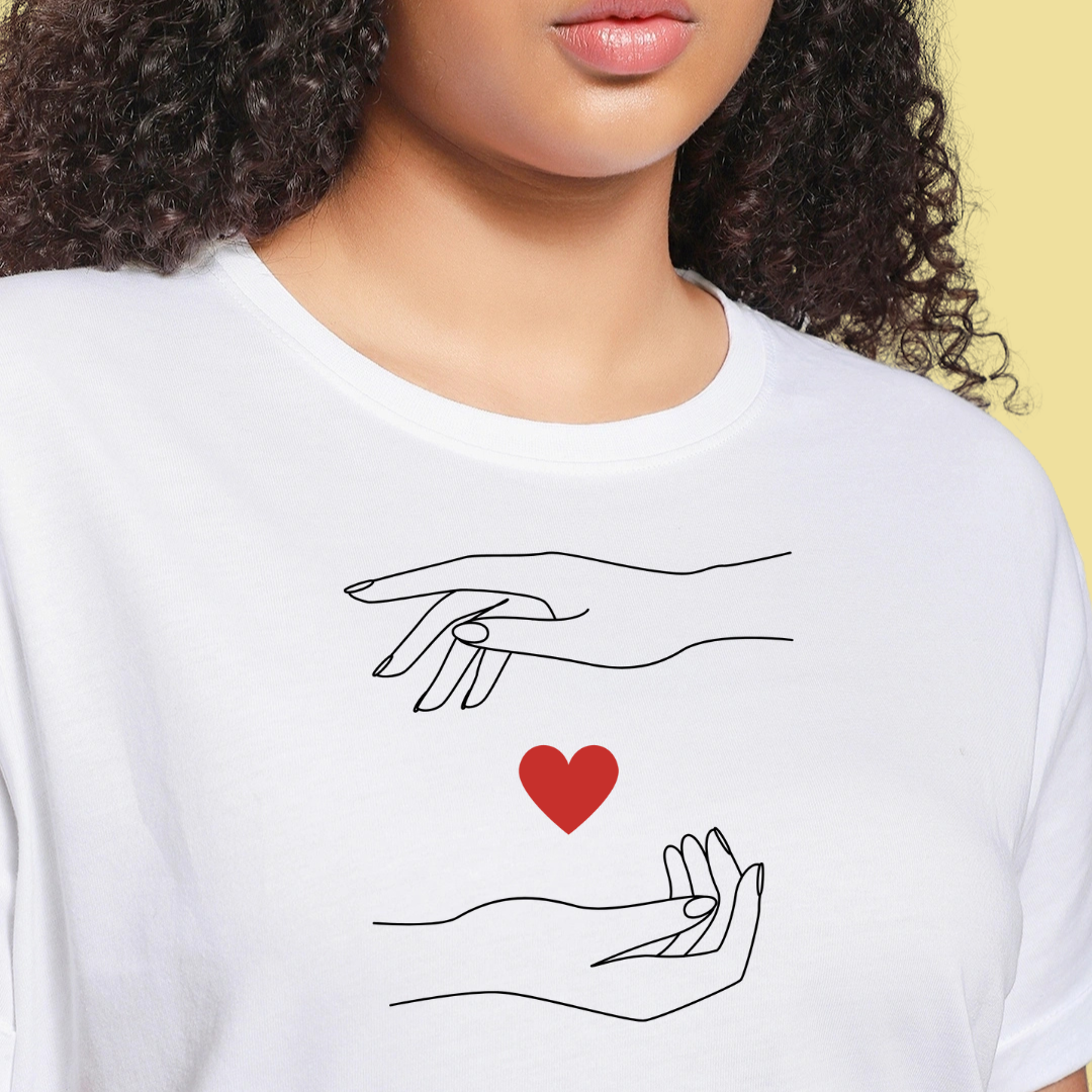 Hand Love Half Sleeve T-Shirt