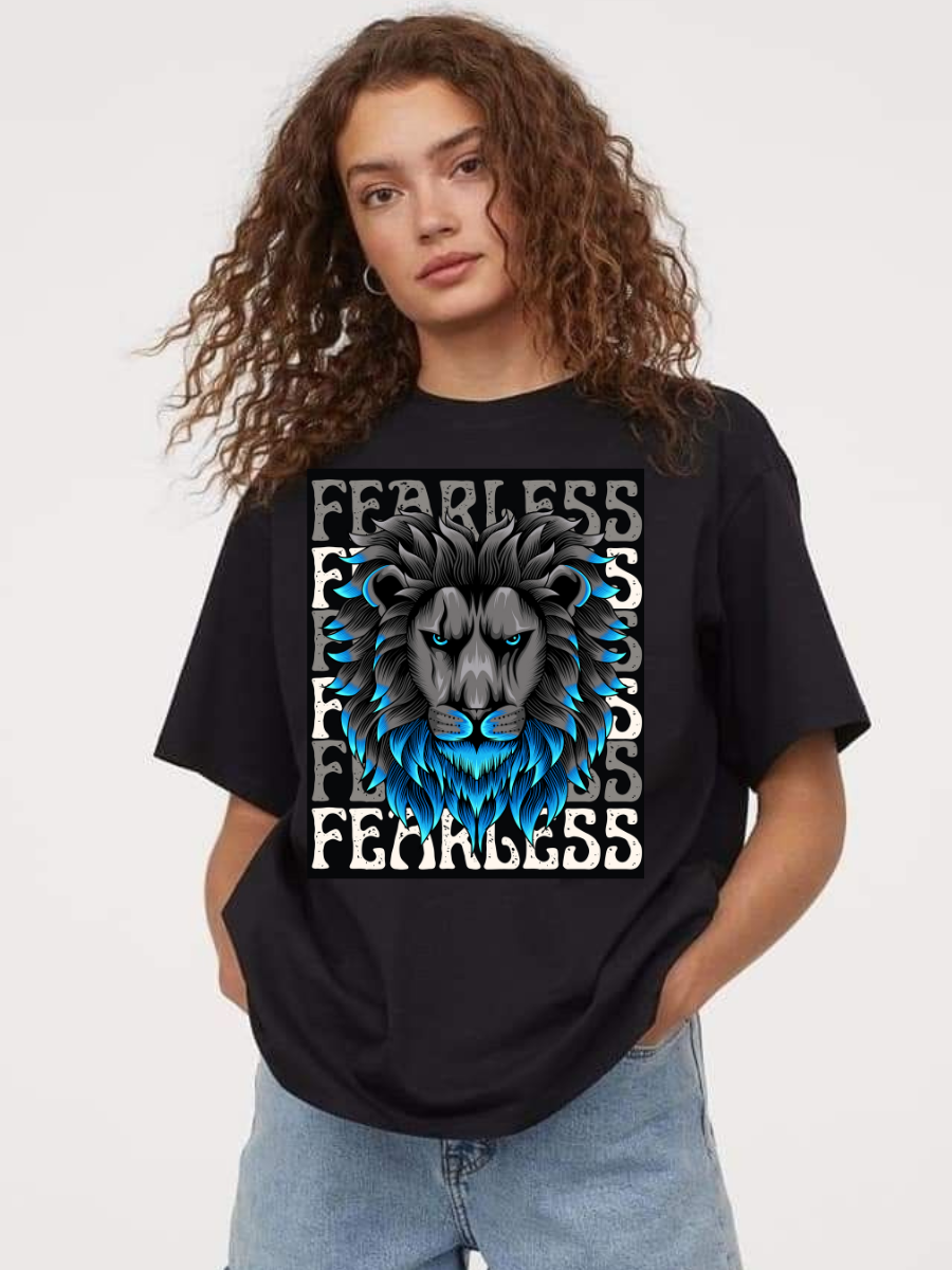 Fearless Loin Oversized Graphic t shirt