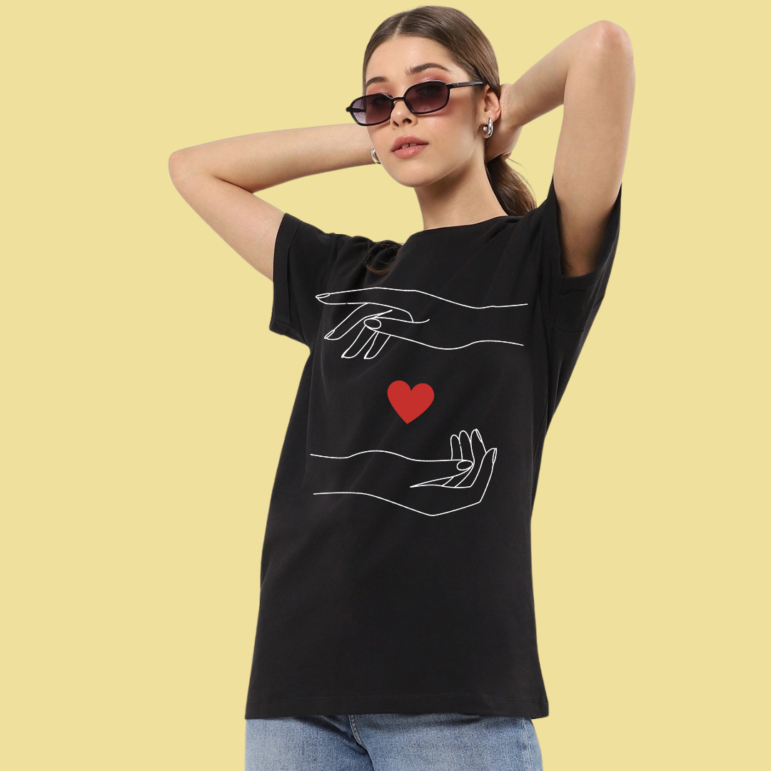 Hand Love Half Sleeve T-Shirt
