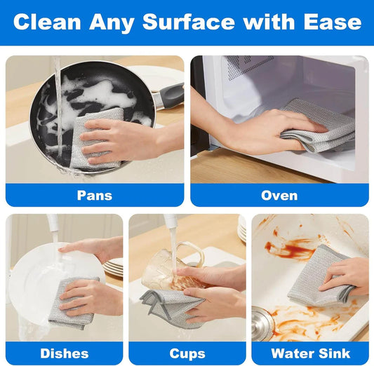 Multipurpose Dishwashing Rags for Wet and Dry (Buy 10 Pcs Get 10 Pcs Free)