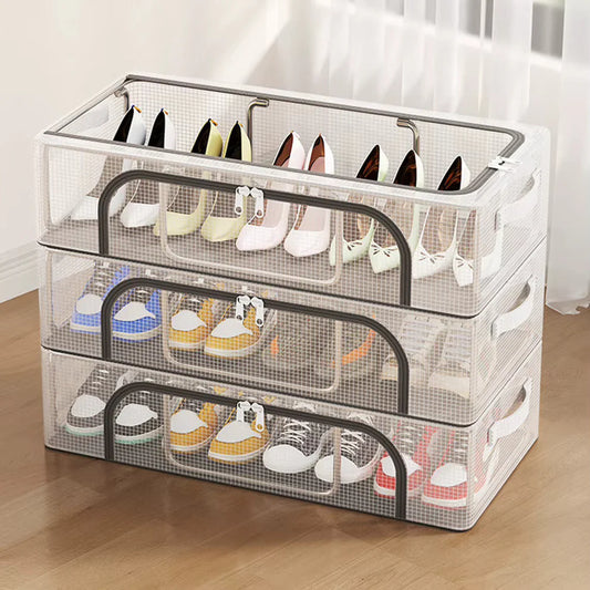 PVC Foldable Transparent Storage Box for Shoes, Toys, Clothes, Books etc.